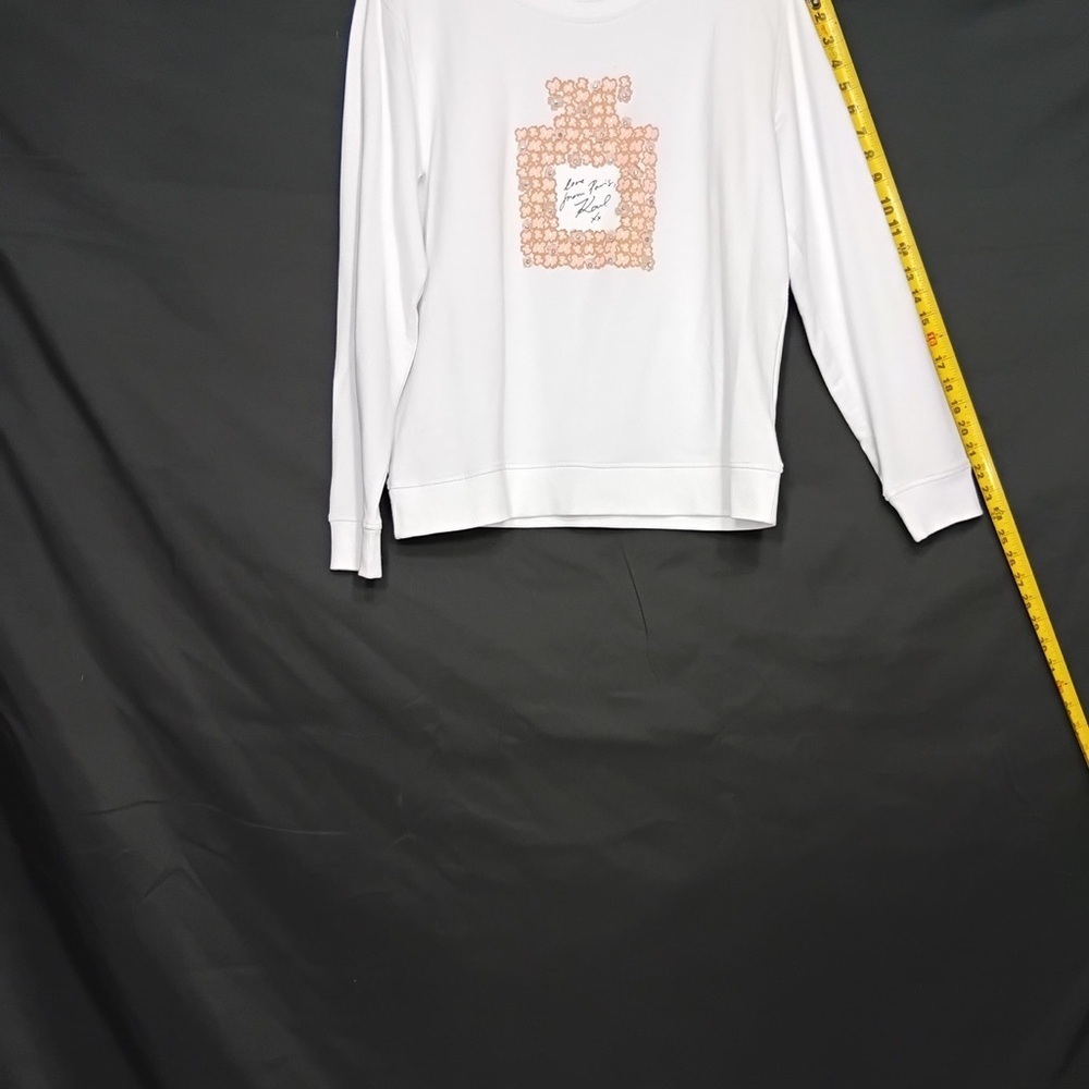 Karl lagerfield White Sweatshirt with Floral Perfum brand new w out tags size M - Picture 10 of 13